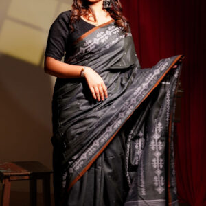 Midnight Noir Jamdani Saree