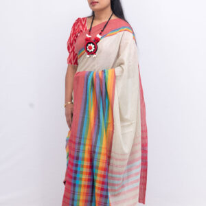 Vanilla Cream Dhonekhali Saree