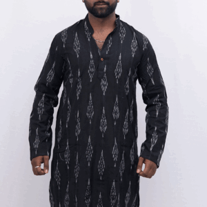 The Midnight Arrow Ikat Kurta