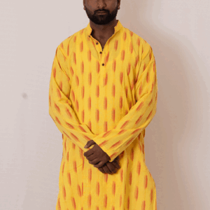 The Mustard Flame Ikat Kurta