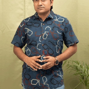 Midnight Forest Hand-Block Cotton Shirt