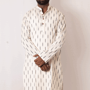 Monochrome Rhythm Ikat Kurta