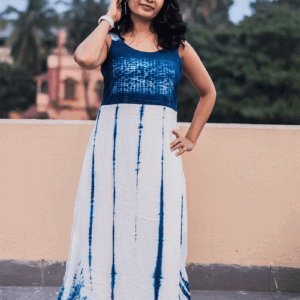 Tie & Dye Chanderi Silk Dress