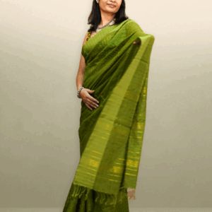 Olive Zari Kota Saree