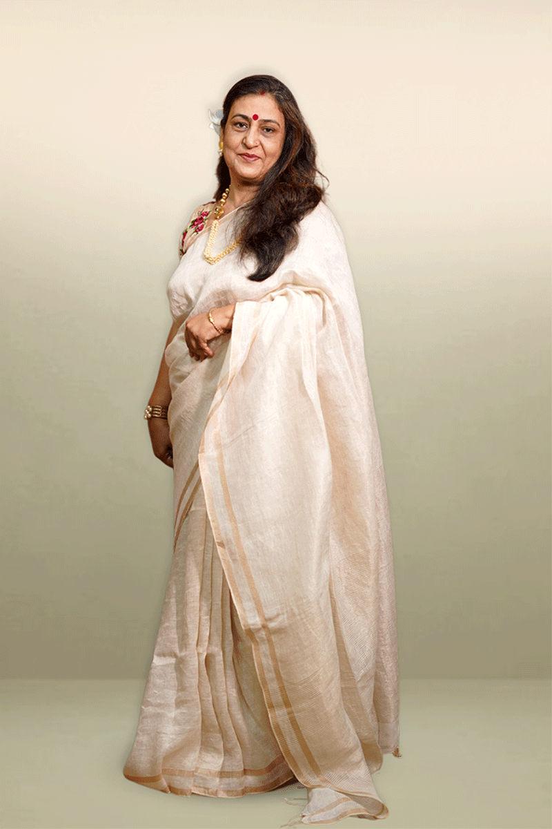 The Ivory & Gold Pure Linen