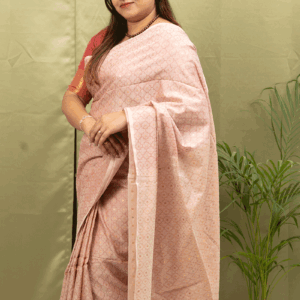 The Blush & Gold Cotton Tussar