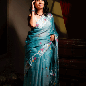 The Turquoise Silk Jamdani